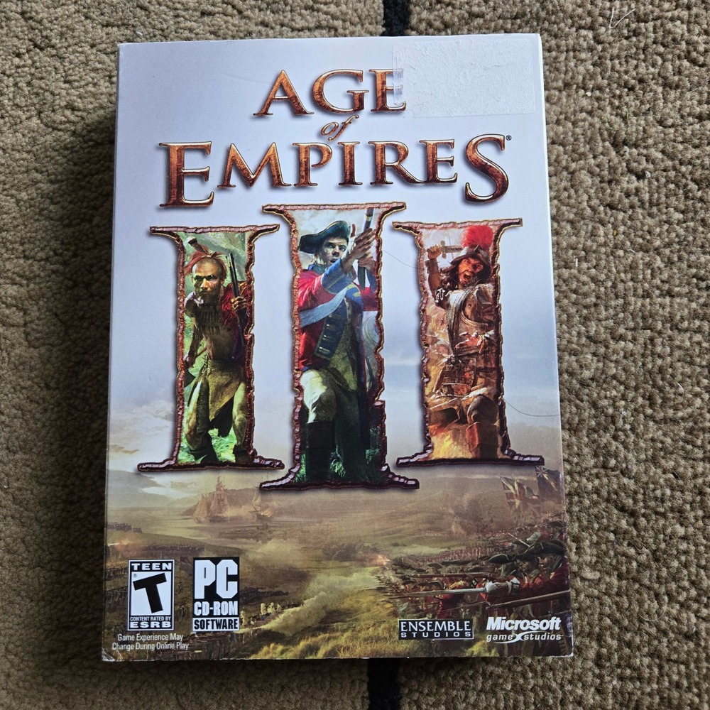 Age of Empires III 3 PC CD-ROM Microsoft Game Studios Ensemble Studios 3 Discs